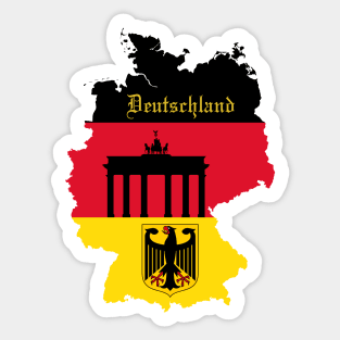 Germany flag & map Sticker